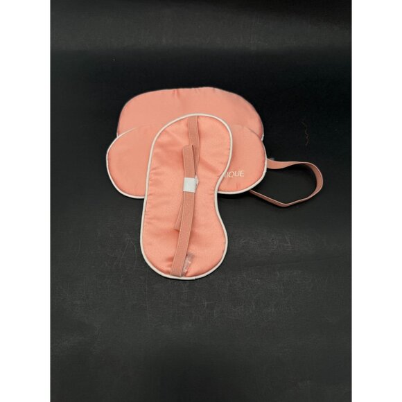 3 x Clinique Plush Pink Stain White Trim Eye Mask Sleep Eyemask Silky - Picture 3 of 3